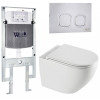 Подвесной унитаз с инсталляцией WeltWasser Amberg 497 ST / Merzbach 043 XL GL-WT / Amberg RD-MT CR 10000013773 белый глянцевый