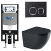 Подвесной унитаз с инсталляцией WeltWasser Amberg 497 / Merzbach 041 XL MT-BL / Amberg RD-BL 10000010933 черный матовый