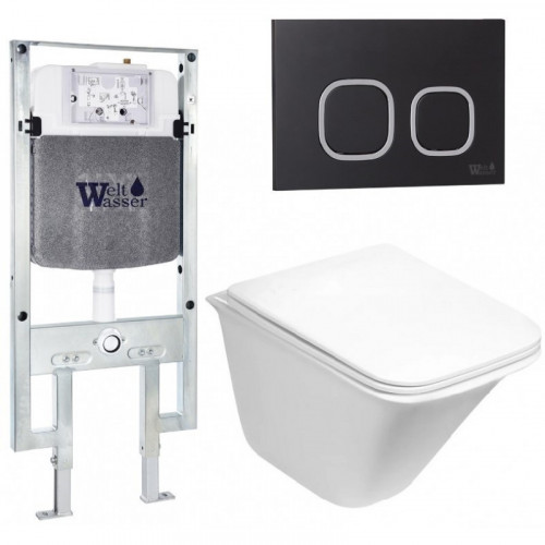 Подвесной унитаз с инсталляцией WeltWasser Amberg 497 ST / Rotbach 004 GL-WT / Amberg RD-BL 10000006743 белый глянцевый