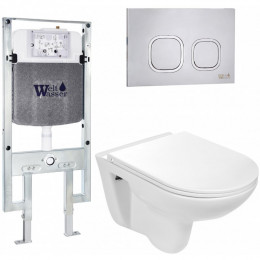 Подвесной унитаз с инсталляцией Weltwasser Amberg 497 ST / Baarbach 004 GL-WT / Amberg RD-MT CR 10000006681 белый глянец