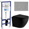 Подвесной унитаз с инсталляцией WeltWasser Bamberg 460 / Merzbach 043 XL MT-BL / Bamberg CR 10000014128 черный матовый