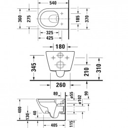 Унитаз подвесной Duravit D-Neo 2577090000 белый