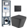 Подвесной унитаз с инсталляцией Weltwasser Marberg 410 / Gelbach 043 MT-GR / MAR 410 RD MT-BL 10000012037 серый матовый