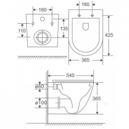 Подвесной унитаз WeltWasser Merzbach 043 XL MT-BL 10000013369 матовый черный