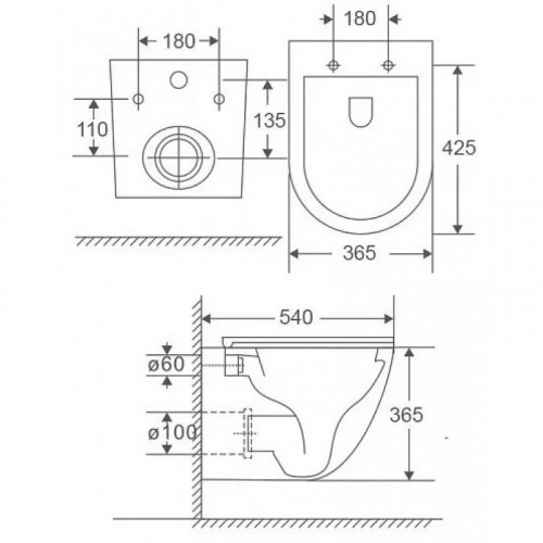 Подвесной унитаз WeltWasser Merzbach 043 XL GL-WT 10000013428 белый глянец