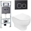 Подвесной унитаз с инсталляцией WeltWasser Amberg 506 ST / Erlenbach 004 GL-WT / Amberg RD-BL 10000006859 белый глянец