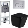 Подвесной унитаз с инсталляцией Weltwasser Amberg 506 ST / Gelbach 043 GL-BL / Amberg RD-CR 10000011947 черный глянцевый