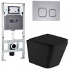Подвесной унитаз с инсталляцией Weltwasser Amberg 506 ST / Gelbach 043 MT-BL / Amberg RD-CR 10000011991 черный матовый