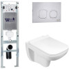 Подвесной унитаз с инсталляцией WeltWasser Amberg 350 ST / Kehlbach 004 GL-WT / Amberg RD-MT CR 10000006540 белый глянец