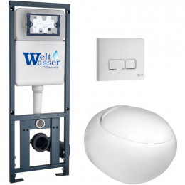 Подвесной унитаз с инсталляцией WeltWasser Marberg 410 / Jeckenbach 004 GL-WT / MAR 410 SE GL-WT 10000010722 белый глянец