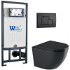 Подвесной унитаз с инсталляцией WeltWasser Marberg 507 / Merzbach 043 GL-BL / MAR 507 SE MT-BL 10000012208 черный глянцевый