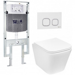 Подвесной унитаз с инсталляцией Weltwasser Amberg 497 ST / Gelbach 043 GL-WT / Amberg RD-WT 10000011859 белый глянцевый