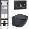 Подвесной унитаз с инсталляцией WeltWasser Amberg 350 / Merzbach 043 MT-BL / Amberg RD-BL 10000012379 черный матовый