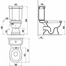 Крышка для бачка Creavit Klasik KL410 КРОКОДИЛ