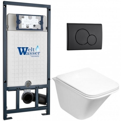 Подвесной унитаз с инсталляцией WeltWasser Marberg 507 / Rotbach 004 GL-WT / MAR 507 RD MT-BL 10000010979 белый глянцевый