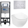 Подвесной унитаз с инсталляцией WeltWasser Amberg 506 / Merzbach 043 GL-WT / Amberg RD-MT CR 10000011304 белый глянцевый