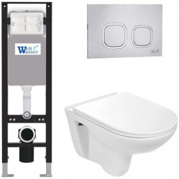 Подвесной унитаз с инсталляцией Weltwasser Amberg 350 / Baarbach 004 GL-WT / Amberg RD-MT CR 10000012286 белый глянец
