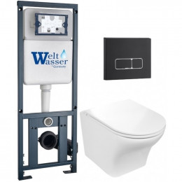 Подвесной унитаз с инсталляцией WeltWasser Marberg 410 / Odenbach 004 GL-WT / MAR 410 SE MT-BL 10000010969 белый глянцевый
