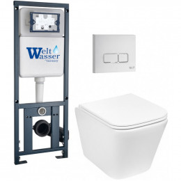 Подвесной унитаз с инсталляцией Weltwasser Marberg 410 / Gelbach 043 GL-WT / MAR 410 SE GL-WT 10000011875 белый глянцевый