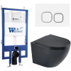 Подвесной унитаз с инсталляцией WeltWasser Bamberg 545 / Merzbach 043 MT-BL / Bamberg WT 10000012909 черный матовый