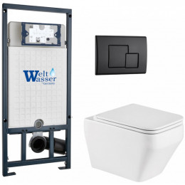 Подвесной унитаз с инсталляцией WeltWasser Marberg 507 / Hofbach 041 GL-WT / MAR 507 SE MT-BL 10000011687 белый глянец