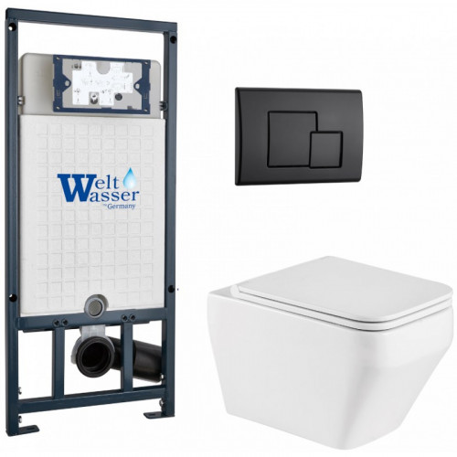 Подвесной унитаз с инсталляцией WeltWasser Marberg 507 / Hofbach 041 GL-WT / MAR 507 SE MT-BL 10000011687 белый глянец
