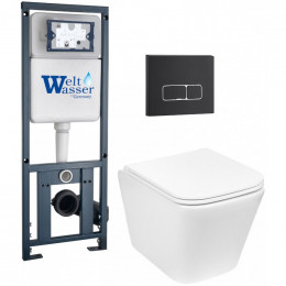 Подвесной унитаз с инсталляцией Weltwasser Marberg 410 / Gelbach 043 GL-WT / MAR 410 SE MT-BL 10000011876 белый глянцевый