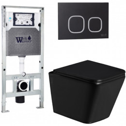 Подвесной унитаз с инсталляцией Weltwasser Amberg 506 ST / Gelbach 043 GL-BL / Amberg RD-BL 10000011946 черный глянцевый