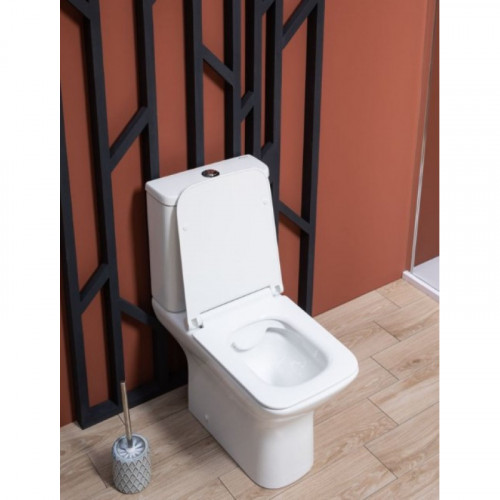 Чаша унитаза Aquanet Rimless Cube 2-C 240208 с сидением Soft Close Slimseat