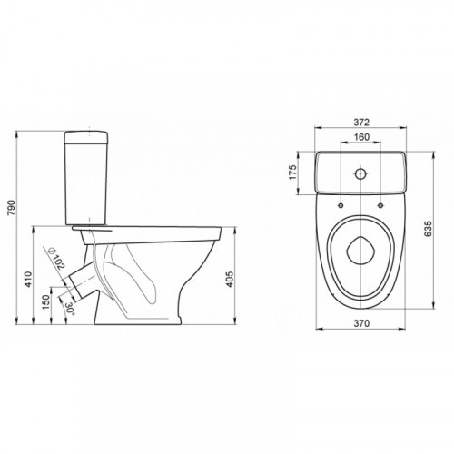 Унитаз-компакт Am.Pm Orange C548607SC напольный