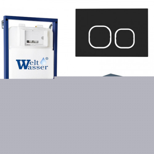Подвесной унитаз с инсталляцией WeltWasser Bamberg 525 / Merzbach 041 XL MT-BL / Bamberg BL 10000012872 черный матовый