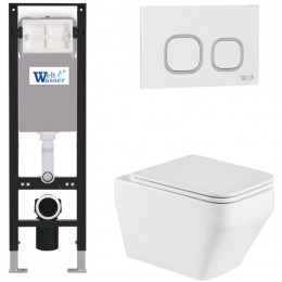 Подвесной унитаз с инсталляцией WeltWasser Amberg 350 / Hofbach 041 GL-WT / Amberg RD-WT 10000012342 белый глянец