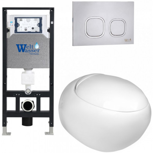 Подвесной унитаз с инсталляцией WeltWasser Amberg 506 / Jeckenbach 004 GL-WT / Amberg RD-CR 10000006800 белый глянец