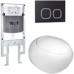 Подвесной унитаз с инсталляцией WeltWasser Amberg 497 ST / Jeckenbach 004 GL-WT / Amberg RD-BL 10000006711 белый глянец