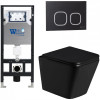 Подвесной унитаз с инсталляцией Weltwasser Amberg 506 / Gelbach 043 GL-BL / Amberg RD-BL 10000011941 черный глянцевый