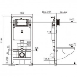 Подвесной унитаз с инсталляцией Weltwasser Amberg 506 / Gelbach 043 GL-BL / Amberg RD-MT CR 10000011943 черный глянцевый