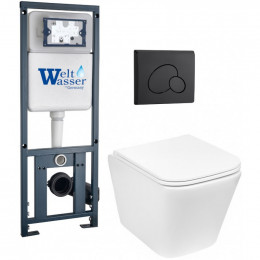 Подвесной унитаз с инсталляцией Weltwasser Marberg 410 / Gelbach 043 MT-WT / MAR 410 RD MT-BL 10000011913 белый матовый