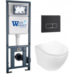 Подвесной унитаз с инсталляцией WeltWasser Marberg 410 / Merzbach 043 GL-WT / MAR 410 SE MT-BL 10000011311 белый глянцевый
