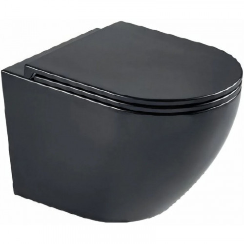 Подвесной унитаз с инсталляцией WeltWasser Amberg 497 / Merzbach 043 MT-BL / Amberg RD-MT CR 10000011332 черный матовый