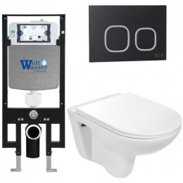 Подвесной унитаз с инсталляцией Weltwasser Amberg 497 / Baarbach 004 GL-WT / Amberg RD-BL 10000006591 белый глянец