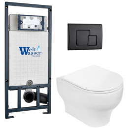 Подвесной унитаз с инсталляцией WeltWasser Marberg 507 / Erlenbach 004 GL-WT / MAR 507 SE MT-BL 10000010381 белый глянец