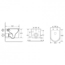 Унитаз подвесной OWL 1975 Curve Cirkel-H OWLT190802