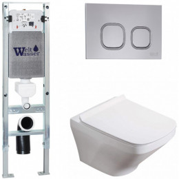 Подвесной унитаз с инсталляцией WeltWasser Amberg 350 ST / Hofbach 041 GL-WT / Amberg RD-CR 10000011643 белый глянец