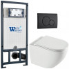 Подвесной унитаз с инсталляцией WeltWasser Marberg 507 / Merzbach 043 XL GL-WT / MAR 507 RD MT-BL 10000013806 белый глянцевый