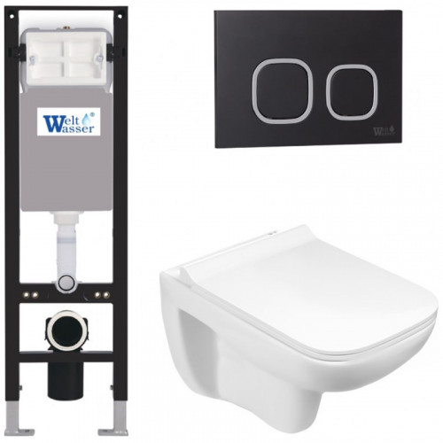 Подвесной унитаз с инсталляцией WeltWasser Amberg 350 / Kehlbach 004 GL-WT / Amberg RD-BL 10000012349 белый глянец