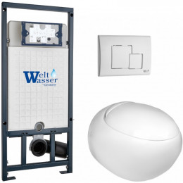 Подвесной унитаз с инсталляцией WeltWasser Marberg 507 / Jeckenbach 004 GL-WT / MAR 507 SE GL-WT 10000010726 белый глянец