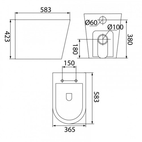 Унитаз приставной Iddis Calipso Rimless CALRDSEi26