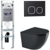 Подвесной унитаз с инсталляцией WeltWasser Amberg 350 ST / Merzbach 043 GL-BL / Amberg RD-BL 10000012171 черный глянцевый