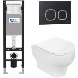 Подвесной унитаз с инсталляцией WeltWasser Amberg 350 / Erlenbach 004 GL-WT / Amberg RD-BL 10000012289 белый глянец