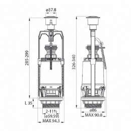 Одноуровневая арматура Iddis F012400-0004 с нижним подводом воды